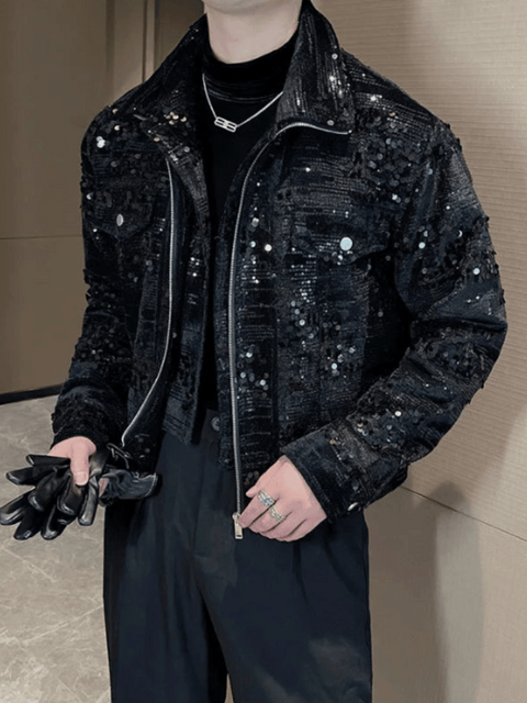 Men's Black Sequin Jacket