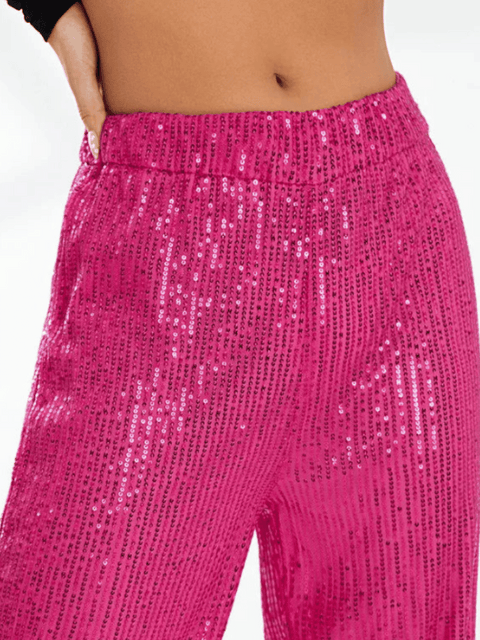 Pink Womens Glitter Pants