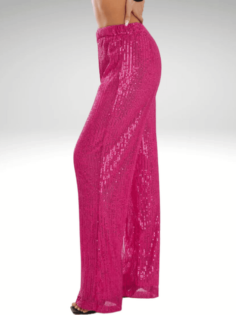 Pink Womens Glitter Pants