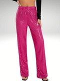 Pink Womens Glitter Pants