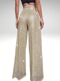 Gold Glitter Pants Women