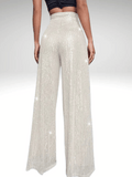 White Glitter Pants Women