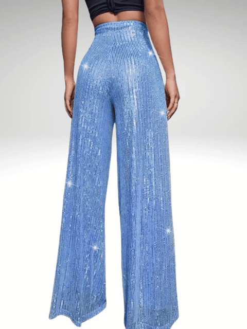 Light_Blue Glitter Pants Women