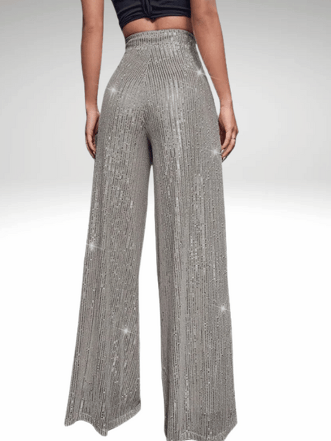 Silver Glitter Pants Women