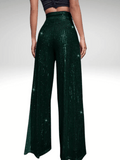 Green Glitter Pants Women