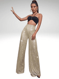 Gold Glitter Pants Women