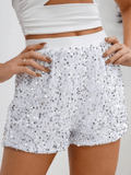 White Mini Shorts Sequin