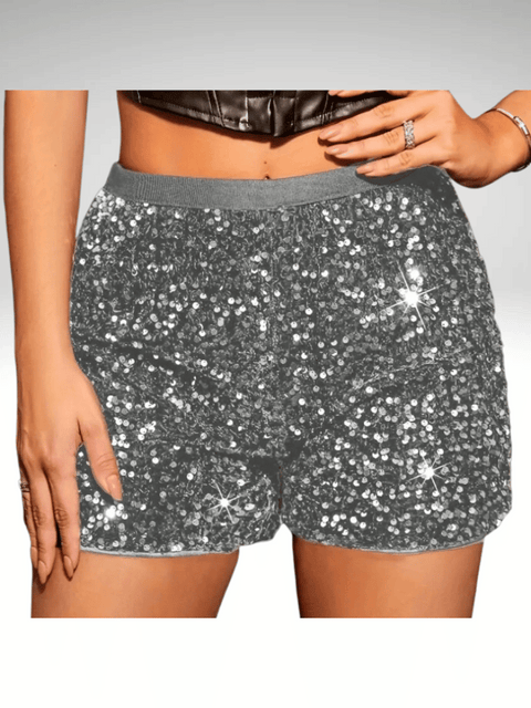 Silver Mini Shorts Sequin