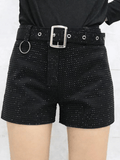 Black Rhinestone Short Belt