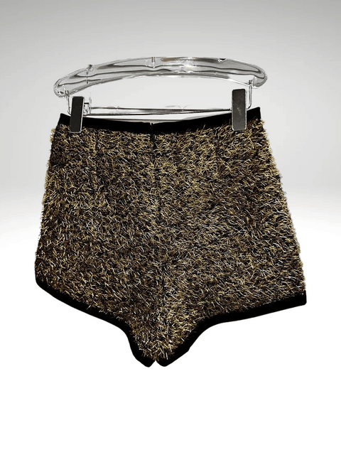 Gold Black Glitter Shorts