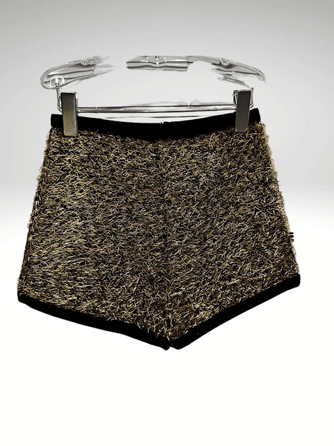 Gold Black Glitter Shorts