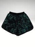 Green Glitter Shorts Sport