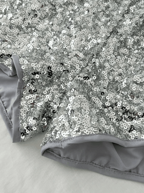 Silver Glitter Shorts