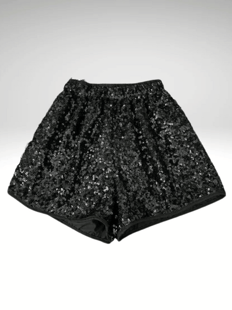 Black Glitter Shorts