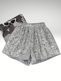 Silver Glitter Shorts