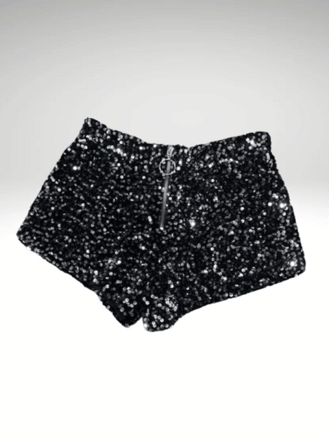 Silver Sequin Shorts