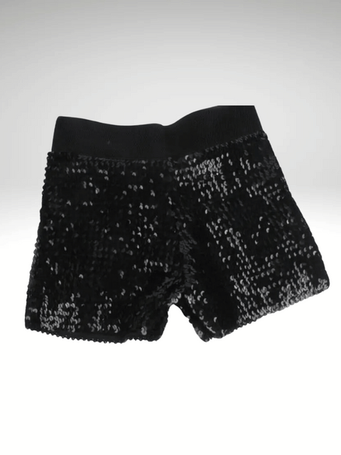 Black Sequin Short Elastic