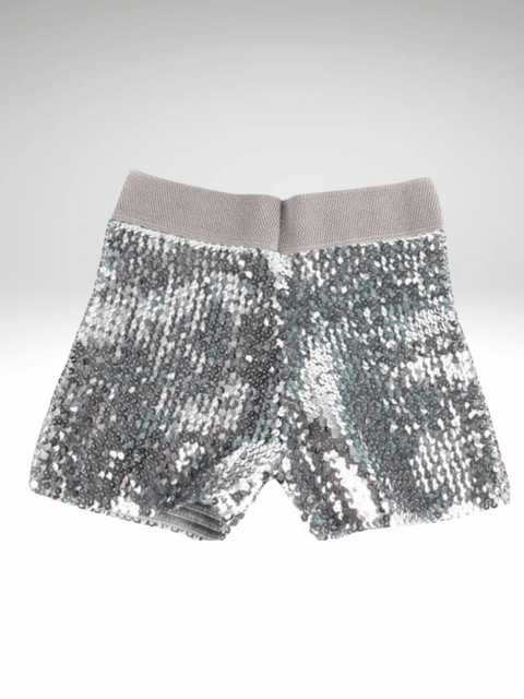 Silver Sequin Short Elastic