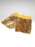 Yellow Sequin Short Elastic