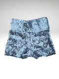 Light_Blue Sequin Shorts Slim