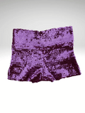 Purple Sequin Shorts Slim