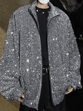 Grey Glitter Jacket Mens