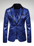 Blue Sequin Jacket For Mens