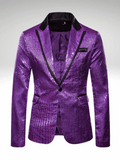 Purple Sequin Jacket For Mens