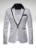 Silver Sequin Jacket For Mens