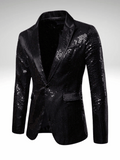 Black Sequin Jacket For Mens