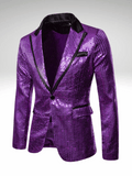 Purple Sequin Jacket For Mens