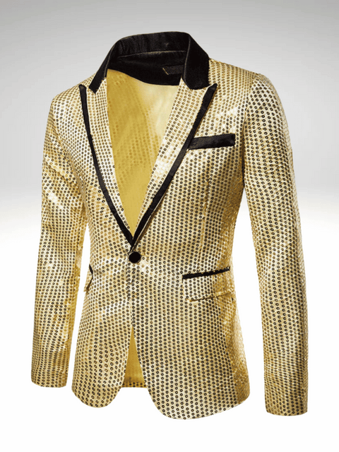 Gold Sequin Jacket For Mens