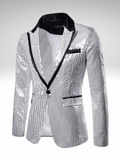 Silver Sequin Jacket For Mens