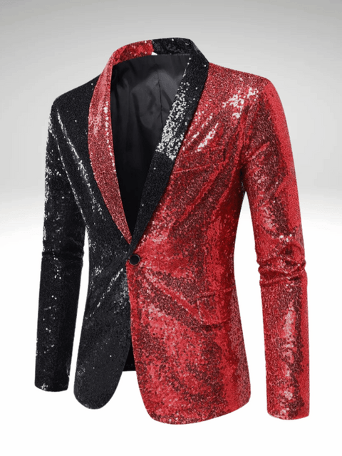 Red Glitter Blazer For Men