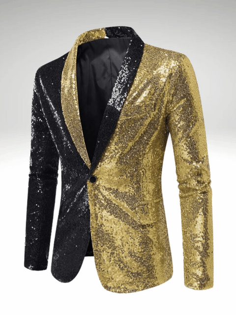 Gold Glitter Blazer For Men