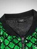 Green Mens Sequin Bomber Jackets