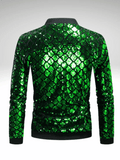 Green Mens Sequin Bomber Jackets