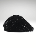 Black Sequin Beret Hat