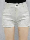 White Diamond Shorts Denim