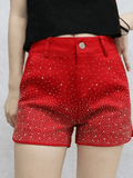 Red Diamond Shorts Denim