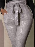 Women's Glitter Pants Grey