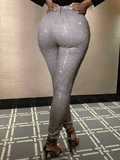 Women's Glitter Pants Grey