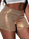 Gold Sequin Shorts Women