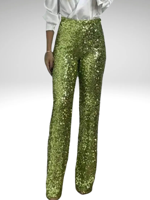 Yellow Green Glitter Pants