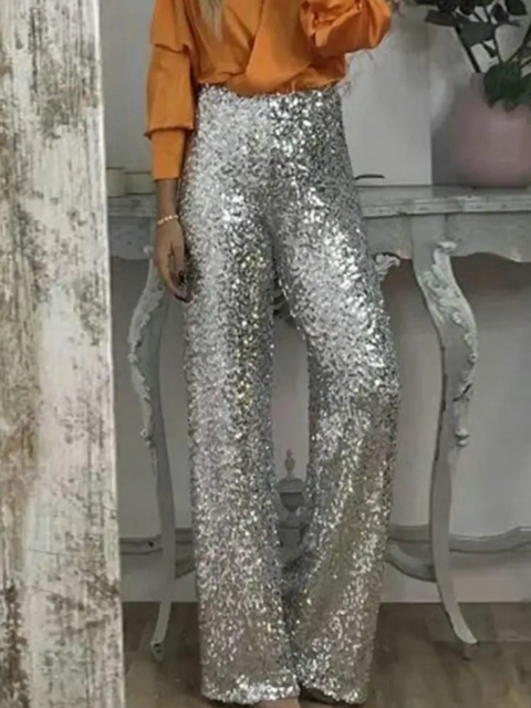 Silver  Glitter Pants