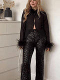 Black Pants With Sequins