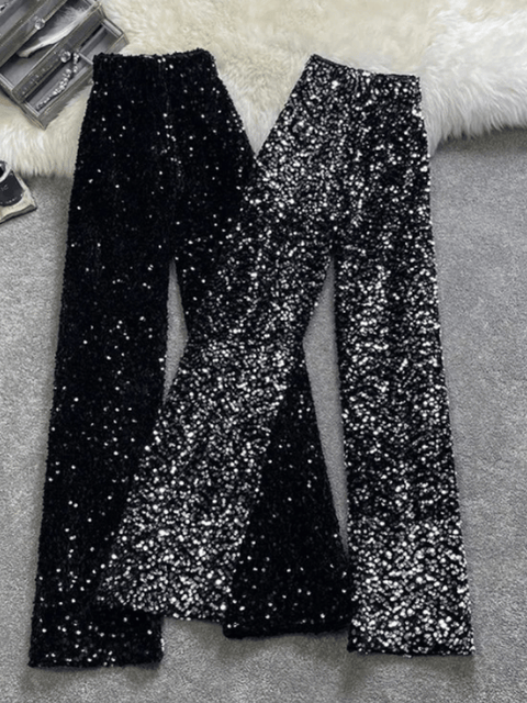 Black Sequined Pants