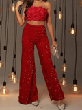 Red Sequin Pants