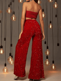 Red Sequin Pants