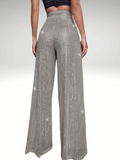 Silver High Waisted Sequined Pants